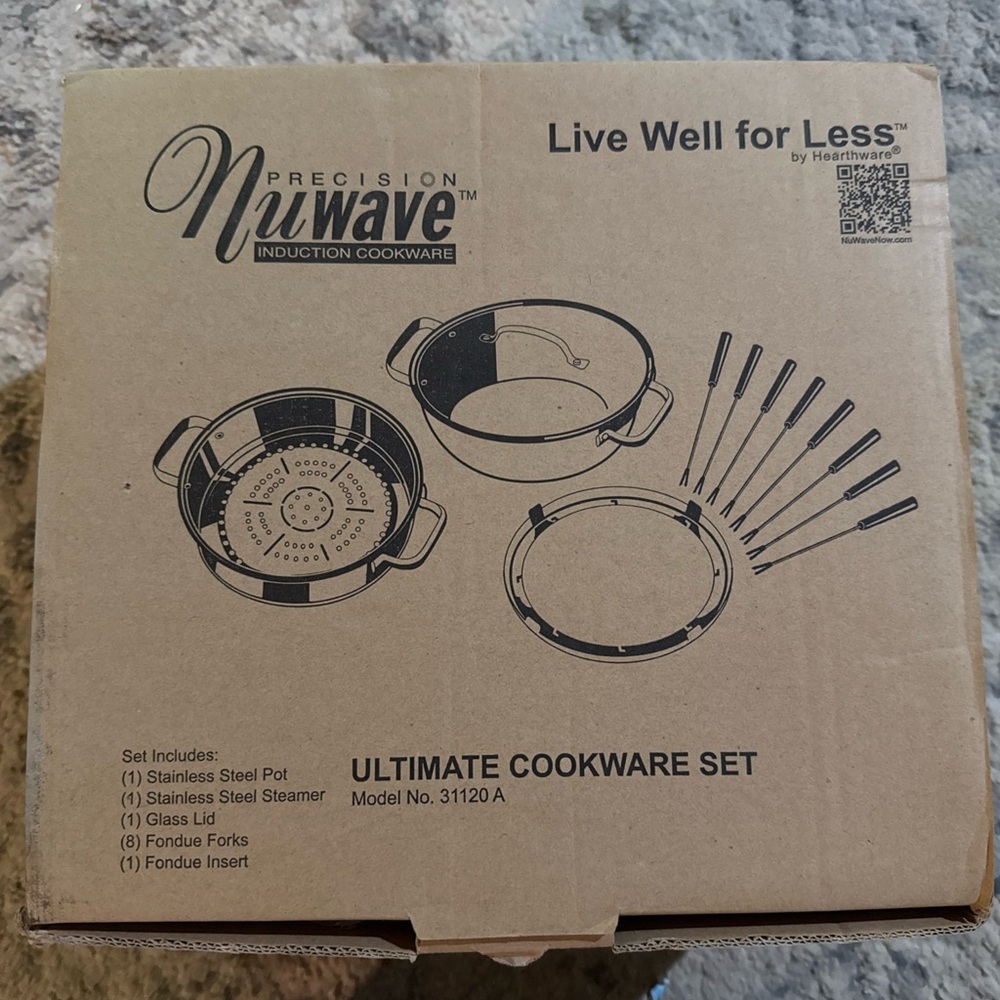 Precision NuWave Induction Ultimate Cookware Set Stainless Steel New 12pc 31120A